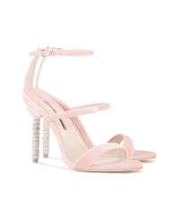 Sophia Webster Pink Rosalind Crystal 110 Velvet Sandals