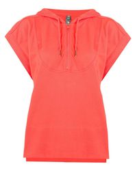 Adidas By Stella McCartney Orange Hooded Tee Top