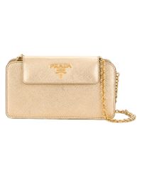 Prada Metallic (grey) Chain Clutch Bag