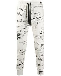 Pantalones de chándal con logo estampado Dolce \u0026 Gabbana de Algodón de  color Blanco para hombre | Lyst