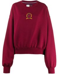 Sweat à logo brodé Tommy Hilfiger en coloris Red