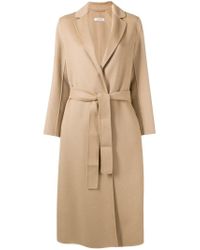 Max Mara Wool Paola Wrap-around Coat in Natural - Lyst