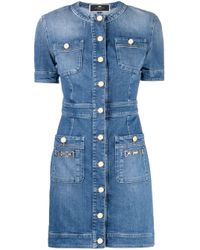Abito corto denim di Elisabetta Franchi in Blu | Lyst