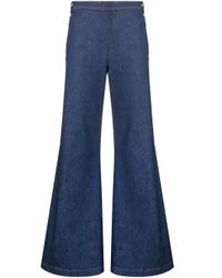 Barena Blue Denim Wide-leg Trousers