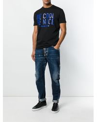 DSquared² Cotton Be Cool Be Nice Print T-shirt in Black for Men - Lyst
