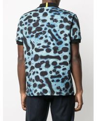 Lacoste Cotton Tie-dye Embroidered Logo Polo Shirt in Blue for Men - Lyst
