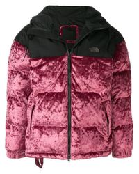 The North Face Velvet Puffer Jacket in Pink for Men - Lyst