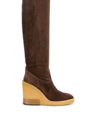 Botas altas de cuña Tod's de Ante de color Marrón | Lyst