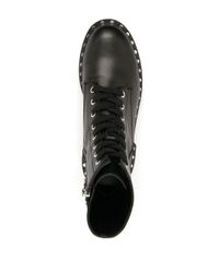 Botas militares con apliques Calvin Klein de Cuero de color Negro | Lyst