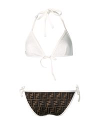Fendi Brown Wendbarer Bikini mit FF-Muster