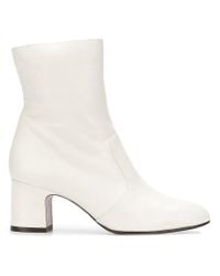 Chie Mihara Leather Naylon Low-heel Boots in White | Lyst Australia