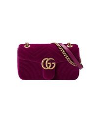 BORSA mini GG Marmont in velluto GUCCI