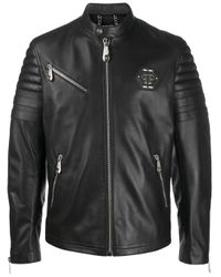 philipp plein leather jacket men