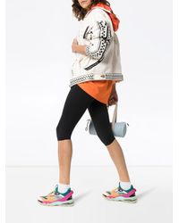 Versace White Logo Print Hooded Denim Jacket