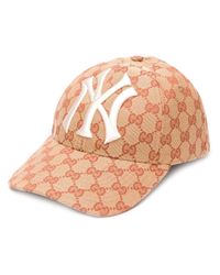 Udvinding skrubbe ansvar Gucci Canvas Baseball Hat With Ny Yankees Patch in Beige (Natural) - Lyst