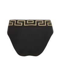 Versace Bikinislip Met Griekse Print in het Black