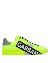 Dolce \u0026 Gabbana Synthetic Portofino Sneakers In Fluorescent Nylon With  Logotape in Yellow for Men | Lyst