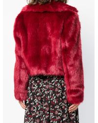 red fur jacket cropped
