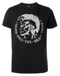DIESEL Cotton Only The Brave Embossed T-shirt in Black for Men | Lyst