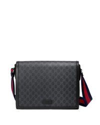 Gucci Synthetisch GG Supreme Messengerbag in het Zwart voor heren - Lyst
