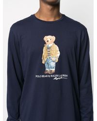 Polo Ralph Lauren Baumwolle Pullover mit Teddy-Print in Blau für Herren -  Lyst