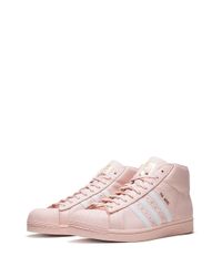 adidas Leather Pro Model High Top Sneakers in Pink for Men - Lyst