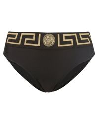 Versace Black Bikinihöschen mit Greca-Borte