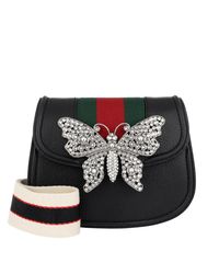 Gucci Leather Totem Small Shoulder Bag Butterfly Nero in Black - Lyst