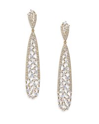 Adriana Orsini | Metallic Frozen Long Teardrop Earrings/goldtone | Lyst