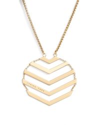 Trina Turk | Metallic Chevron Pendant Necklace | Lyst