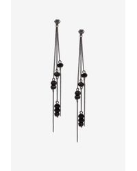 French Connection | Black Linear Spiked Drop Earrings | Lyst