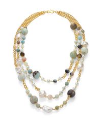 Kenneth Jay Lane | Multicolor Beaded Three-strand Necklace | Lyst