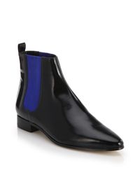 Michael Kors | Black Luca Spazzolato Leather Ankle Boots | Lyst
