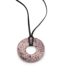 Michael Kors | Black Runway Python-embossed Leather Statement Necklace | Lyst