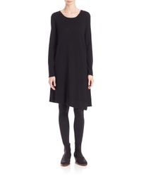 Eileen Fisher | Black Merino Wool Layered Dress | Lyst