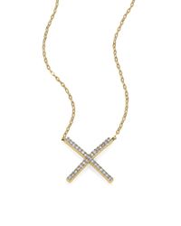Adriana Orsini | Metallic Twiggy Pavé X Pendant Necklace | Lyst