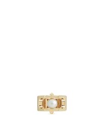 Valentino | Metallic 'Rockstud' Caged Pearl Ring | Lyst