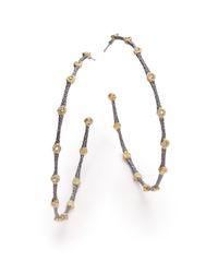 Alexis Bittar | Metallic Elements Crystal Hammered Hoop Earrings/2.5 | Lyst