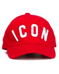 black and red icon cap