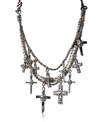 Emanuele Bicocchi | Metallic Sterling Silver Multi Cross Necklace for Men | Lyst