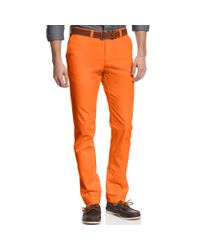 Tommy Hilfiger Slim Fit Graduate Chino Pants in Orange for Men - Lyst