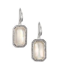Ippolita | Metallic Stella Mother-Of-Pearl, Clear Quartz, Diamond & Sterling Silver Rectangle Drop Earrings | Lyst