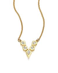 Ron Hami | Metallic Rain Diamond & 18k Yellow Gold Small V Necklace | Lyst