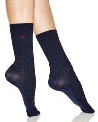 Ralph Lauren | Blue Mixed Texture Menswear Trouser Socks | Lyst