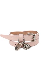 Alexander McQueen | Pink Double Wrap Skull Bracelet | Lyst