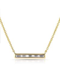 Anne Sisteron - Metallic 14kt Yellow Gold Baguette Diamond Short Bar Necklace - Lyst