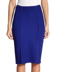 St. John | Blue Milano Knit Pencil Skirt | Lyst