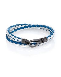 Tod's | Blue Leather Double-wrapped Bracelet | Lyst