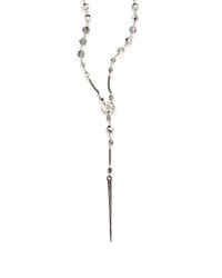 Chan Luu | Metallic Champagne Diamond, Crystal & Sterling Silver Lariat Necklace | Lyst