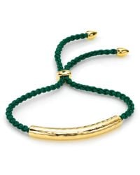 Monica Vinader | Green Esencia 18Ct Gold-Plated Friendship Bracelet - For Women | Lyst